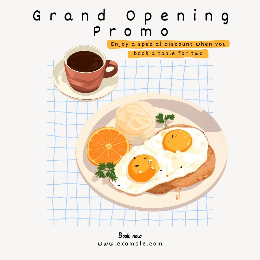 Grand opening promo Instagram post template