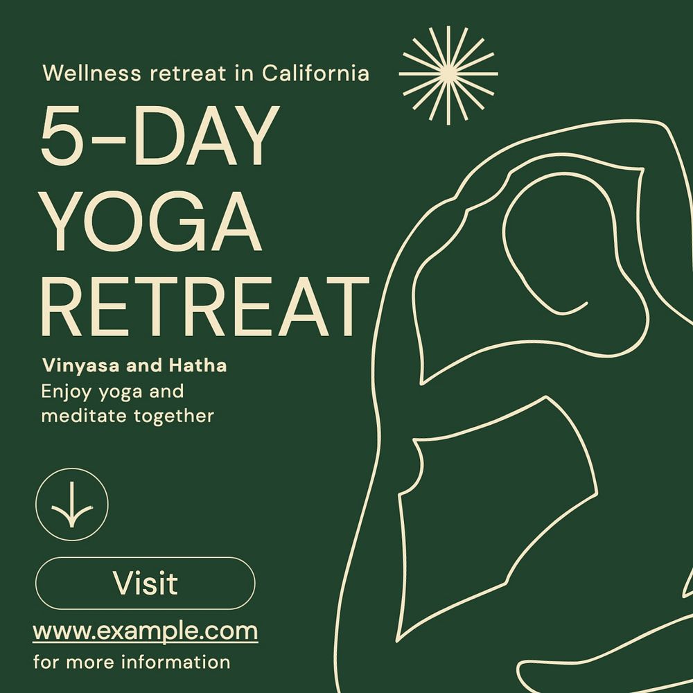 Yoga retreat Instagram post template