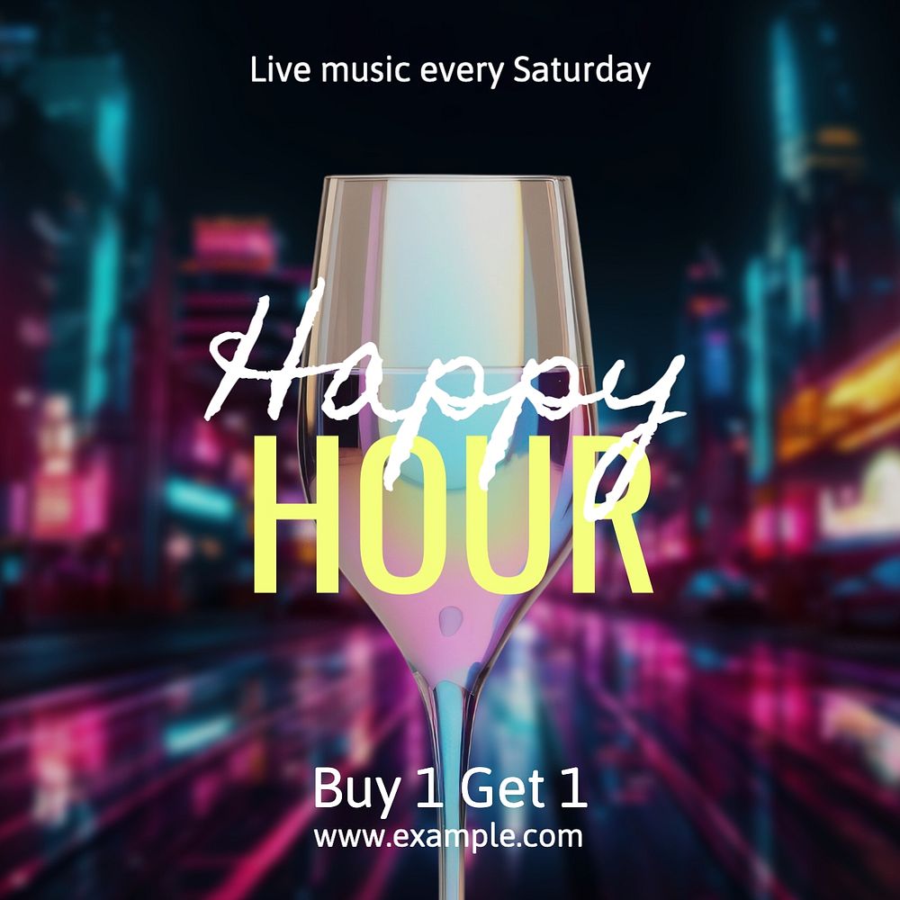 Happy hour Facebook post template