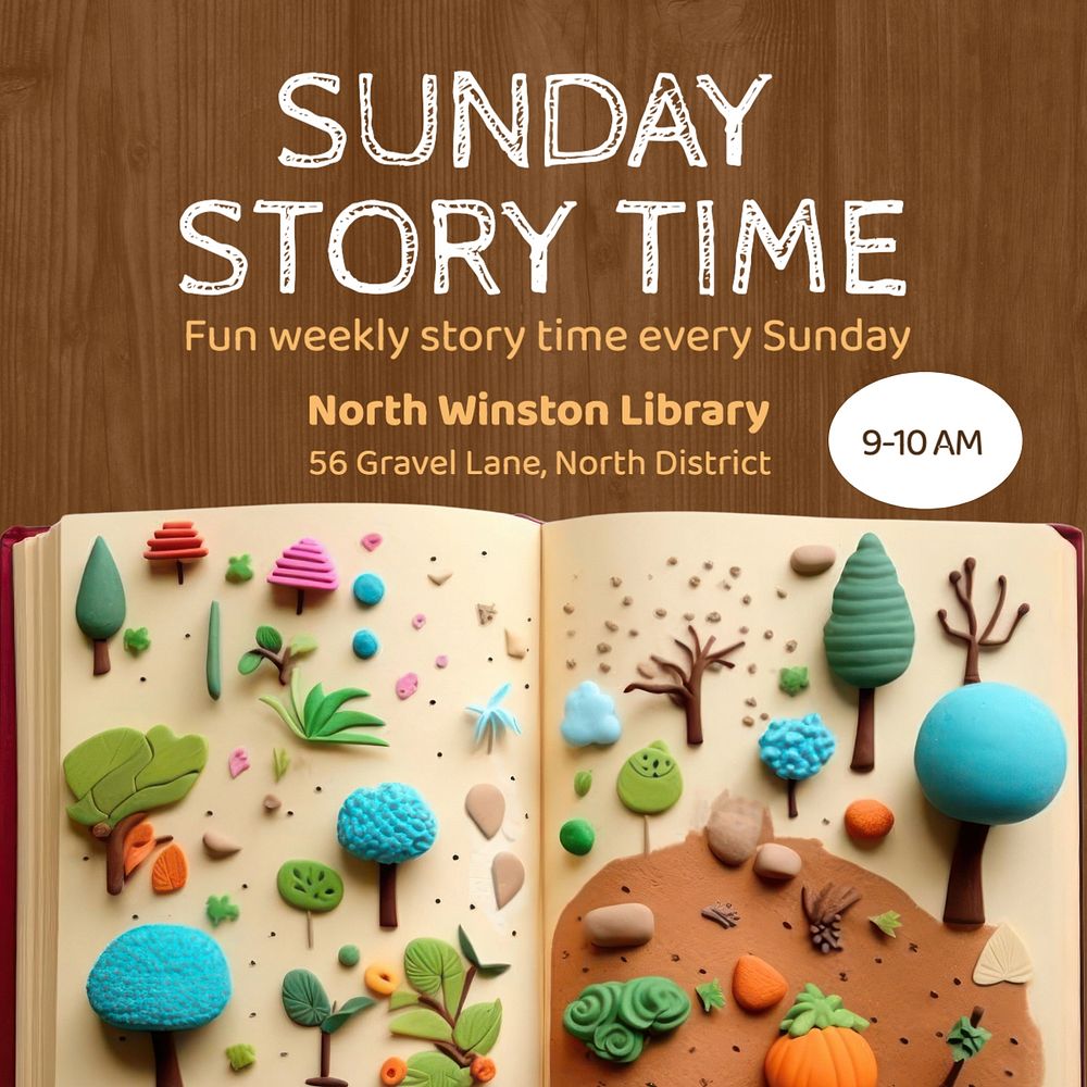 Sunday story time Instagram post template