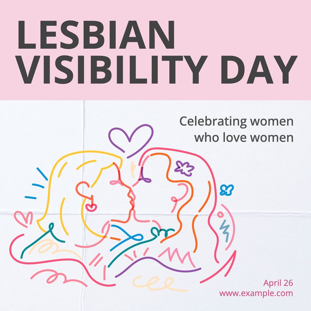 Lesbian visibility day Facebook post template