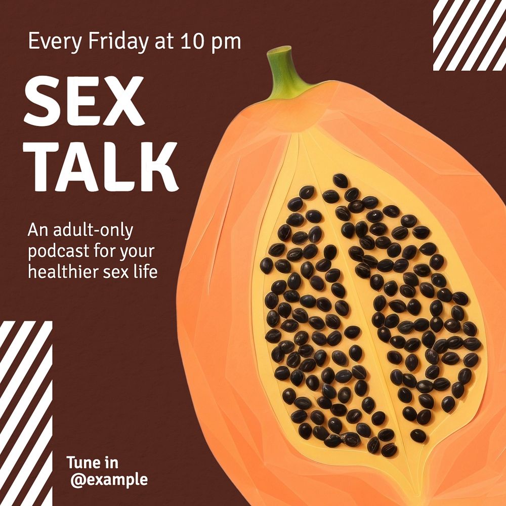 Sex talk podcast Instagram post template