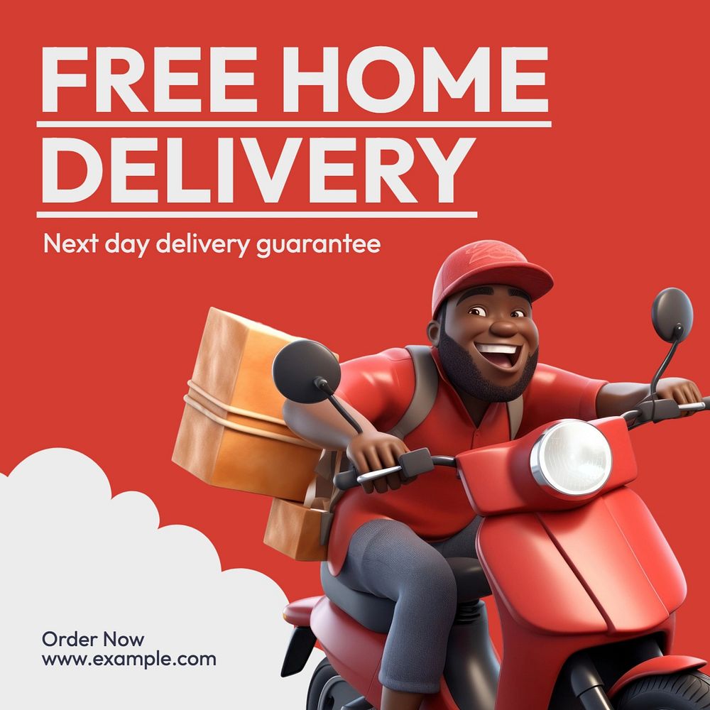 Free delivery Instagram post template