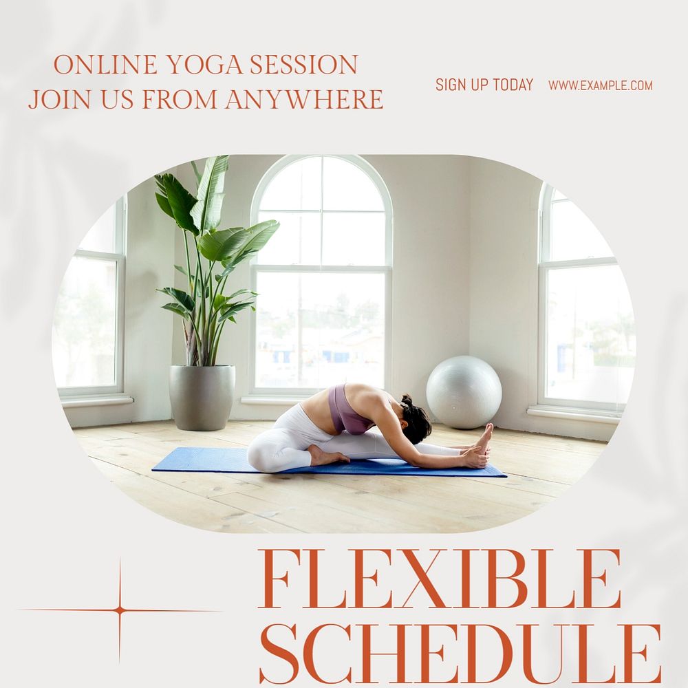 Online yoga session Facebook post template