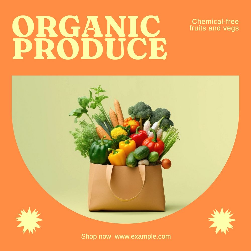 Organic produce Facebook post template