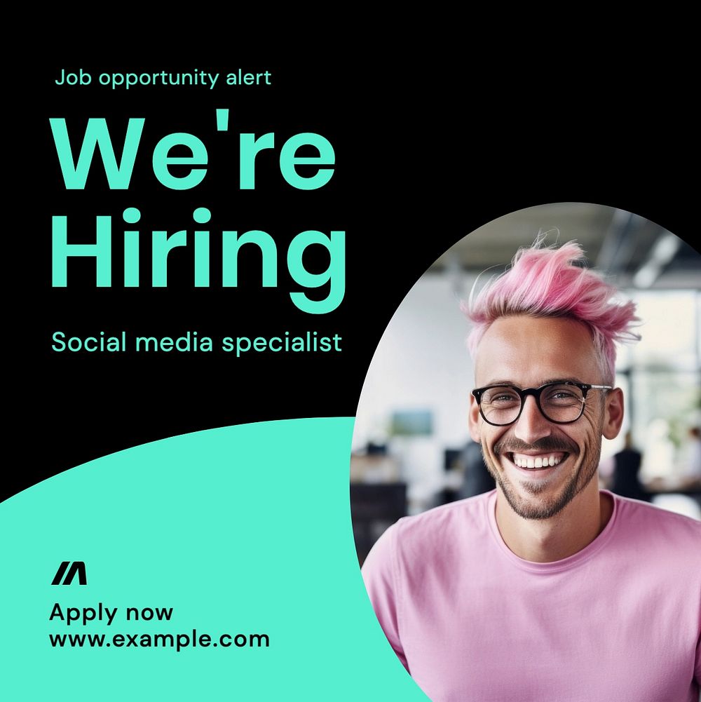 Hiring, job opportunity Instagram post template