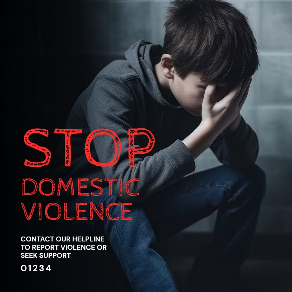 Stop domestic violence Instagram post template