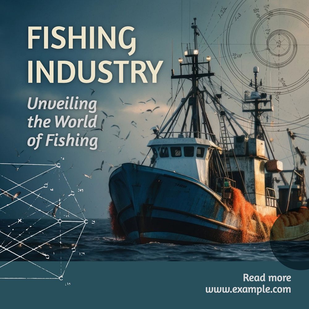 Fishing industry Facebook post template