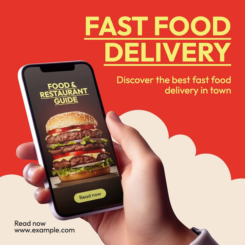 Fast food delivery Facebook post template