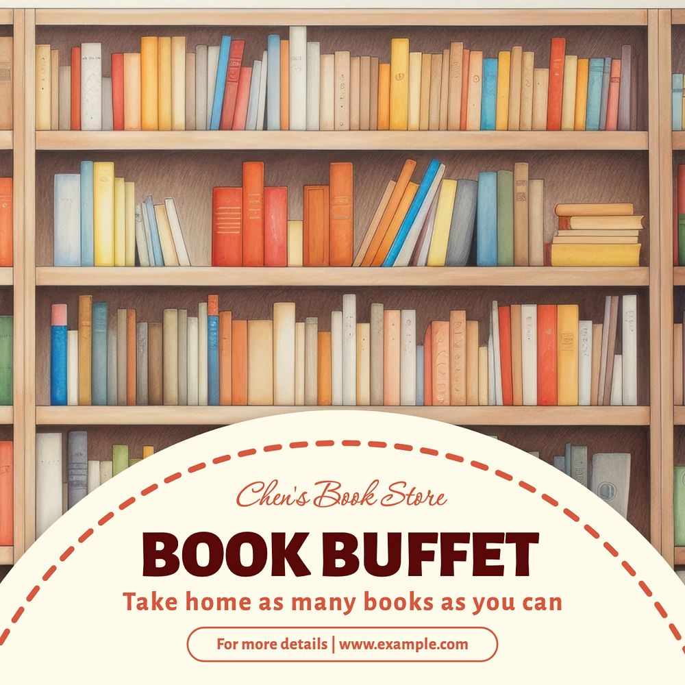 Book buffet Facebook post template