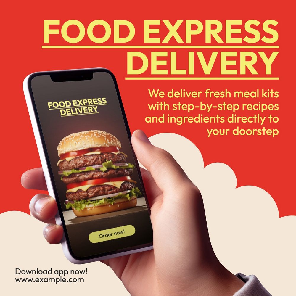 Express food delivery Facebook post template