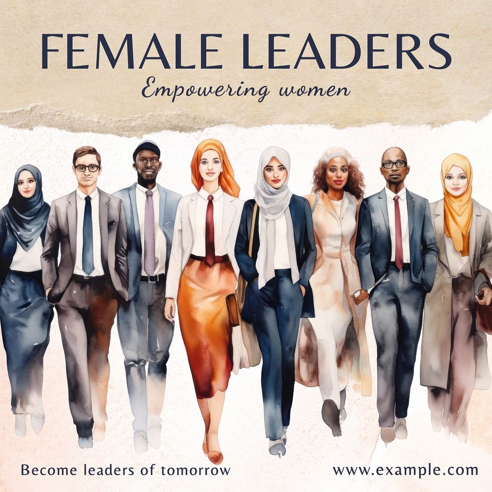 Female leaders Facebook post template