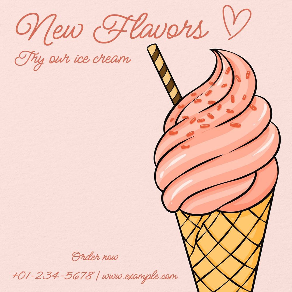 New flavors Facebook post template