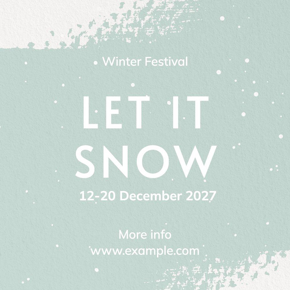 Winter snow festival Instagram post template