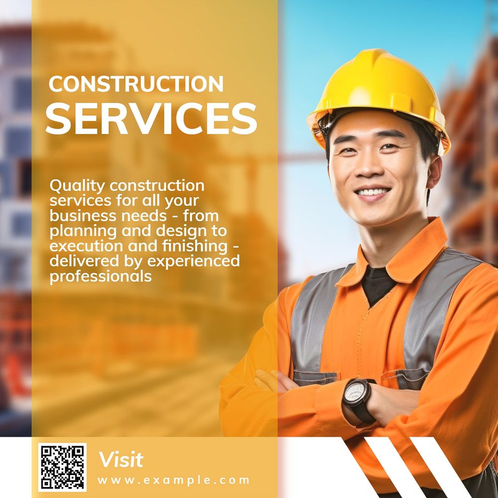 Construction services Instagram post template