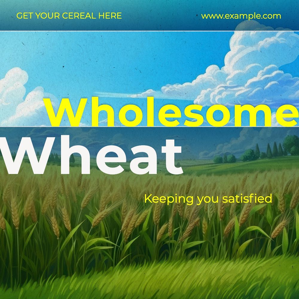 Cereal wheat Facebook post template