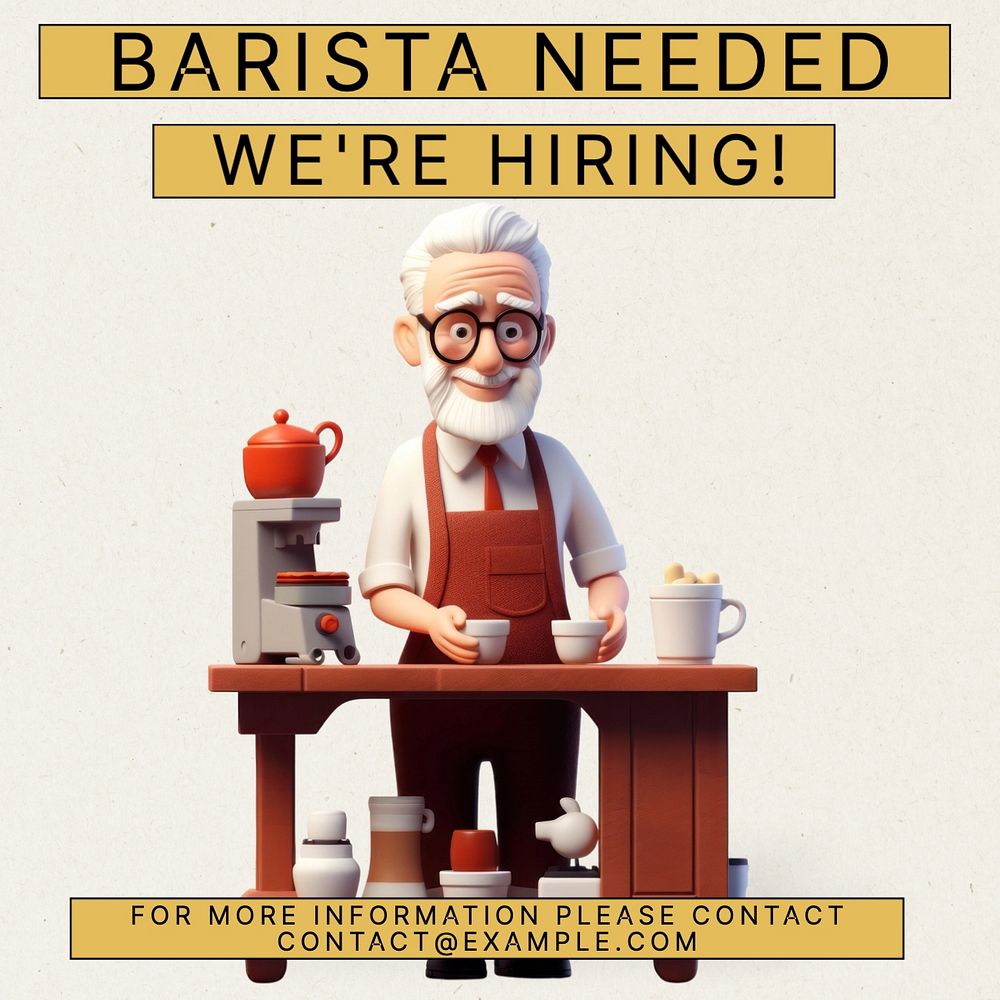 Barista needed Instagram post template