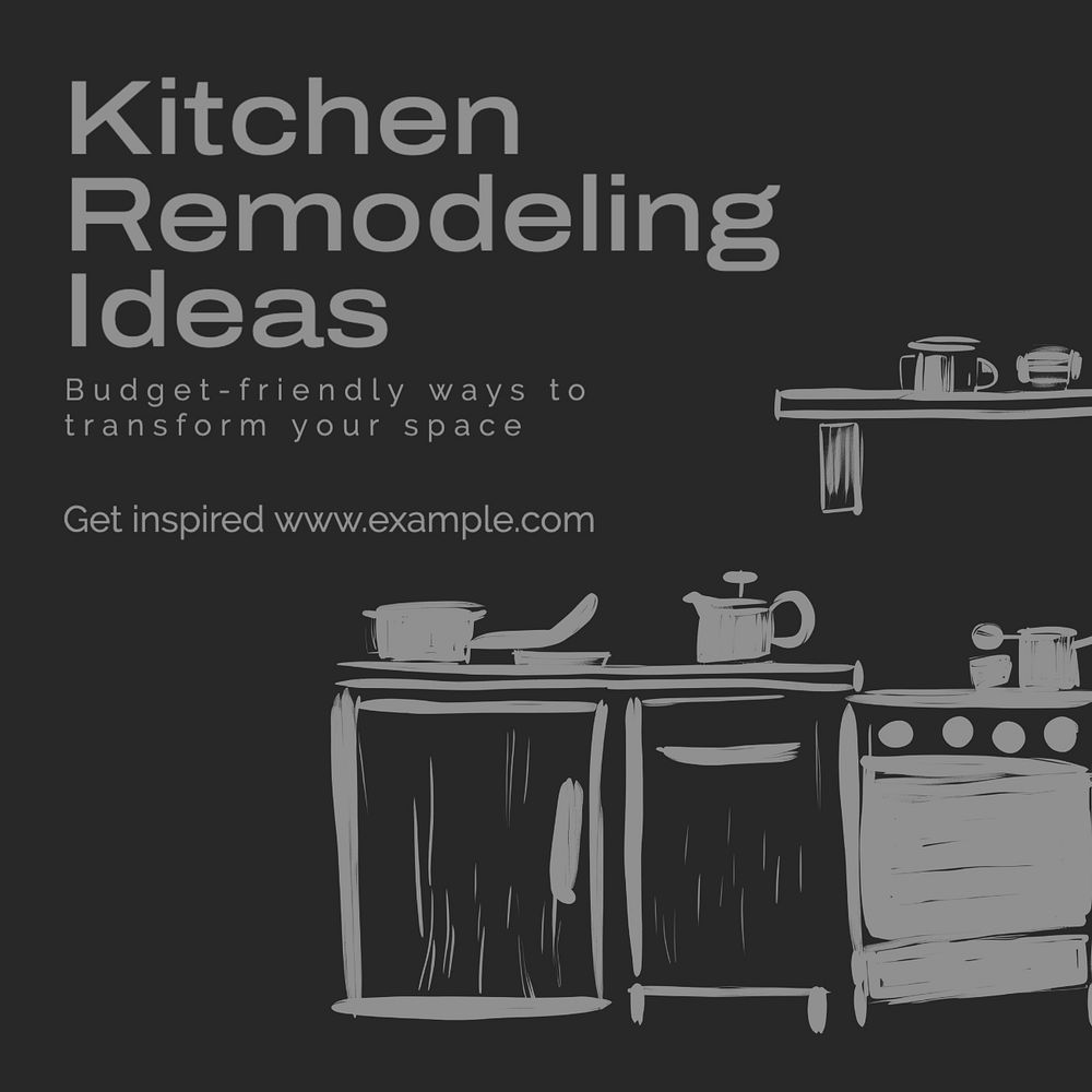 Kitchen remodeling ideas Instagram post template