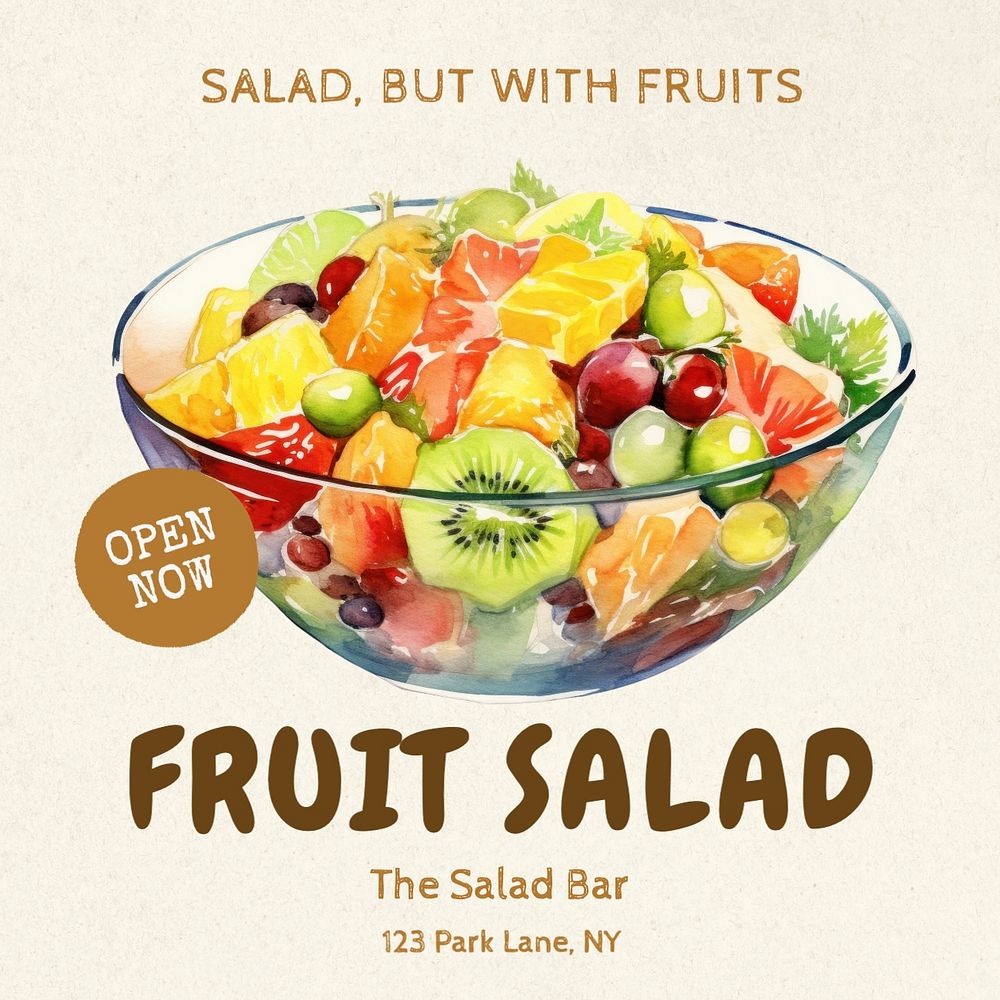 Fruit salad Instagram post template