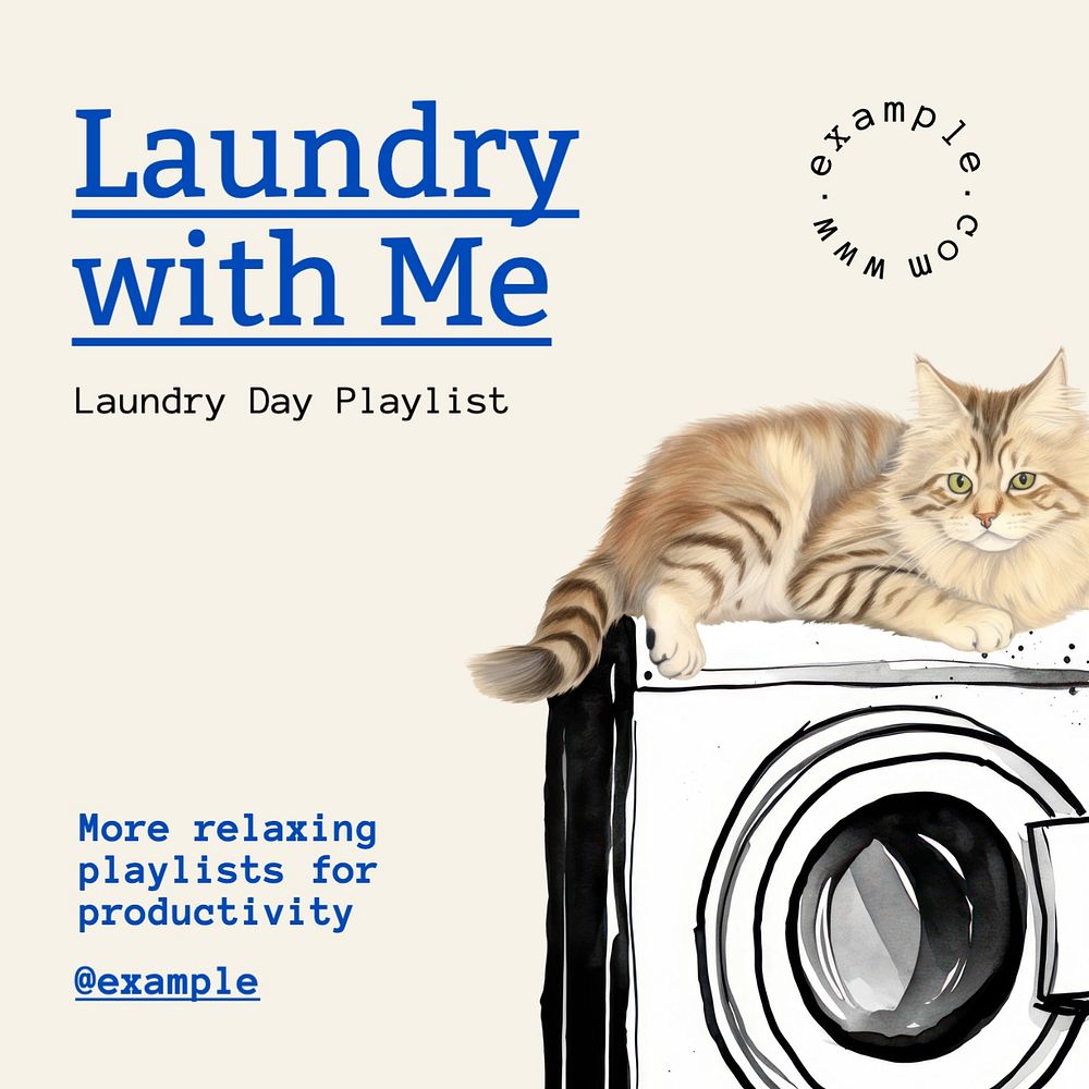 Laundry playlist Instagram post template