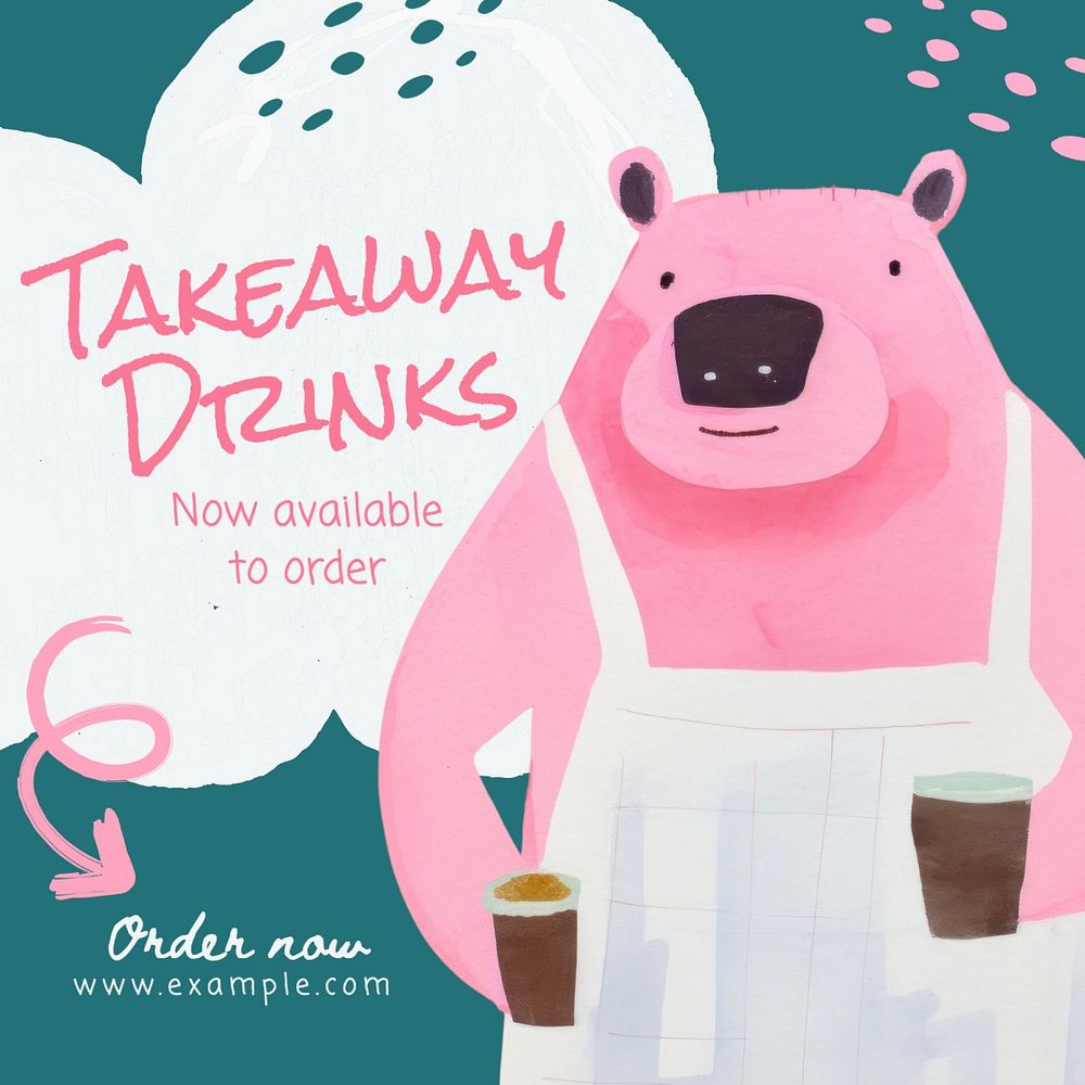 Takeaway drinks Instagram post template