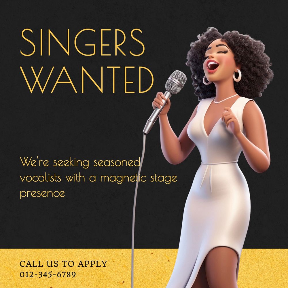 Singers wanted Instagram post template