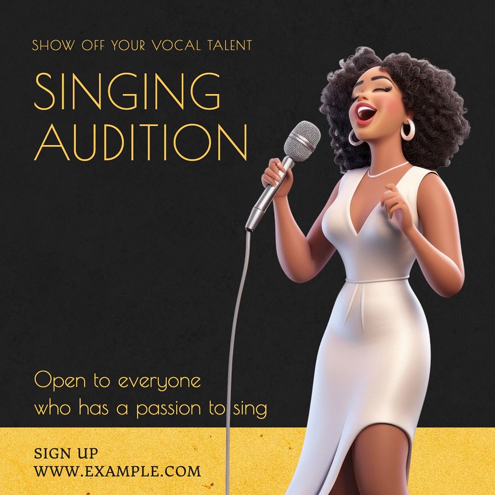 Singing audition Facebook post template