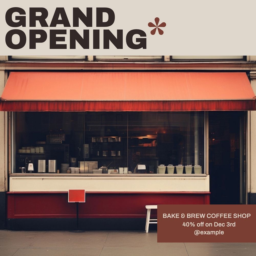 Grand opening Instagram post template