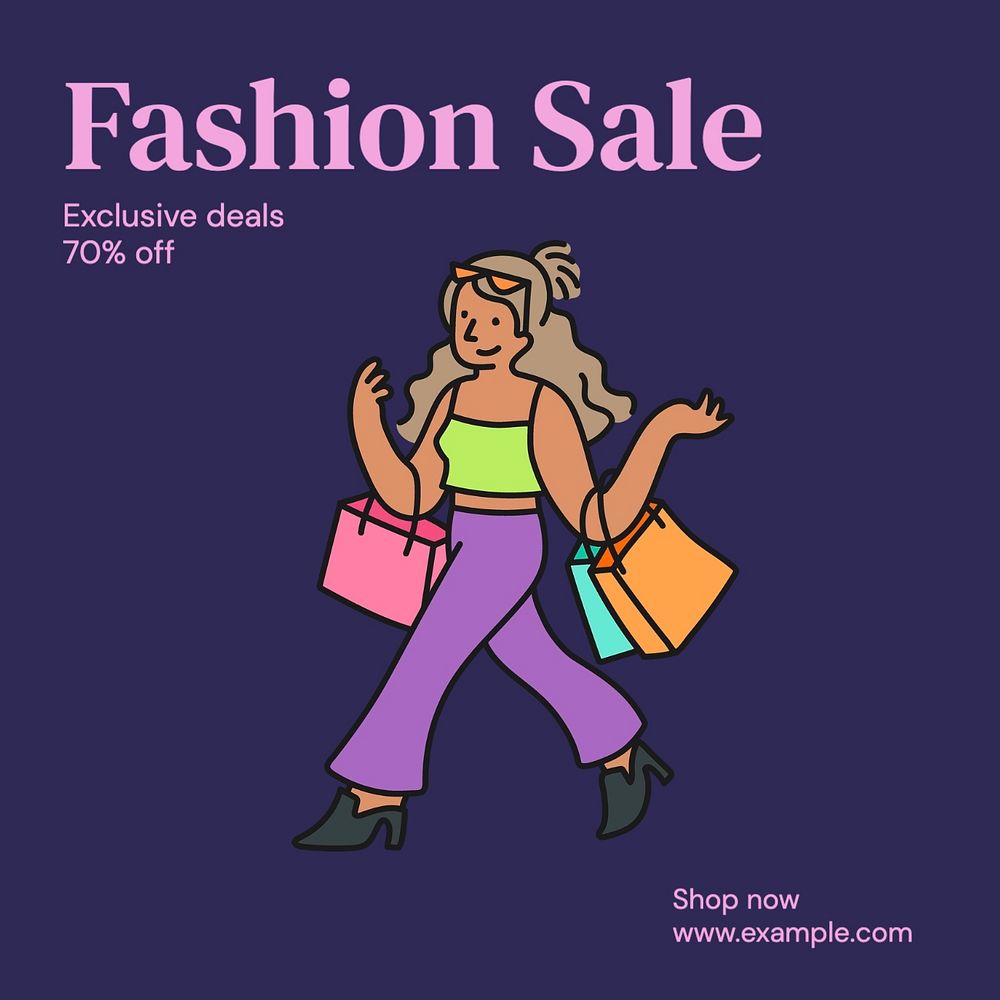 Fashion sale Facebook post template