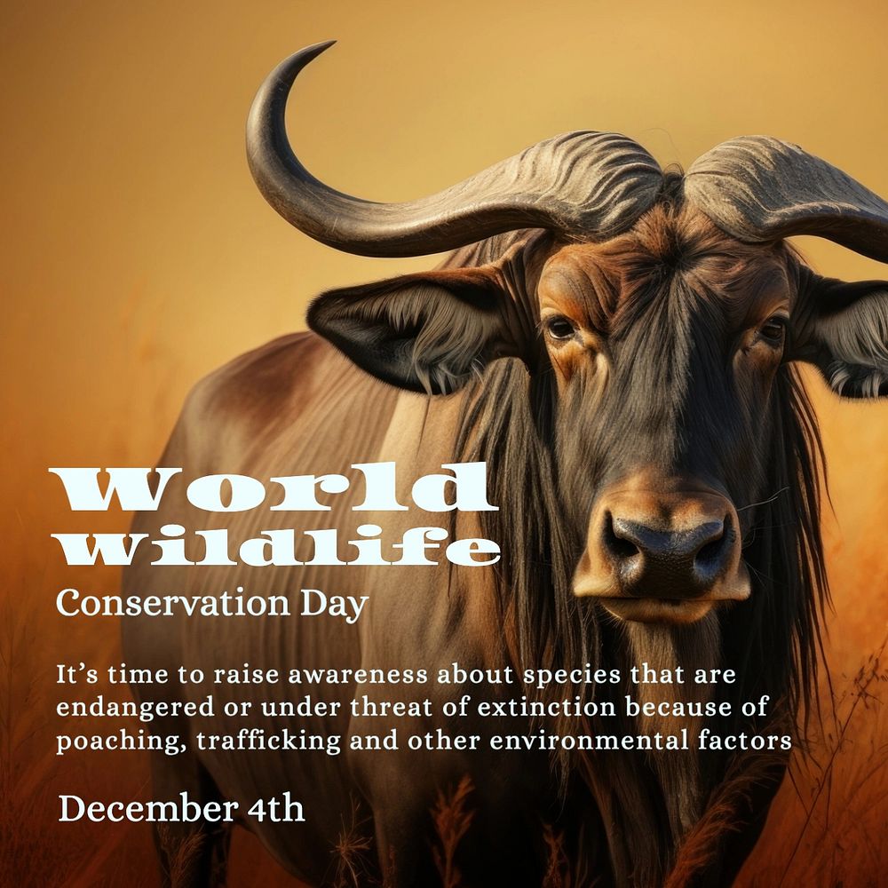 Wildlife conservation day Facebook post template