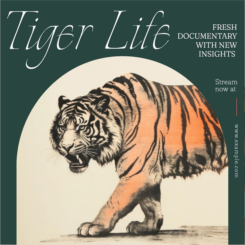 Tiger documentary Instagram post template