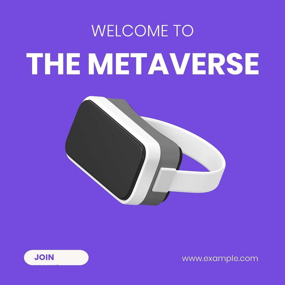Editable metaverse Instagram post template, 3D design