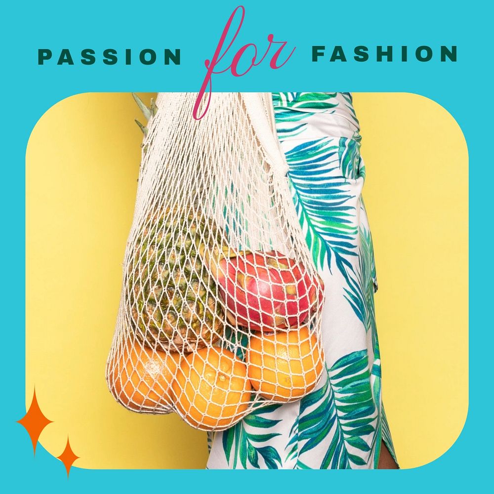 Funky fashion Facebook post template, editable design