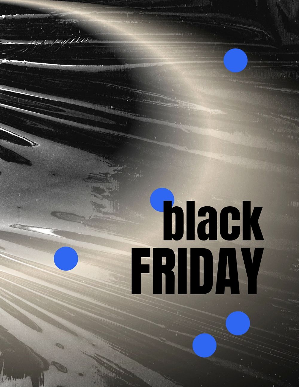 Black Friday flyer editable template, plastic wrap texture