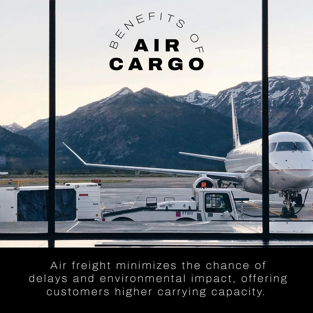 Air cargo Instagram ad template, logistics editable design