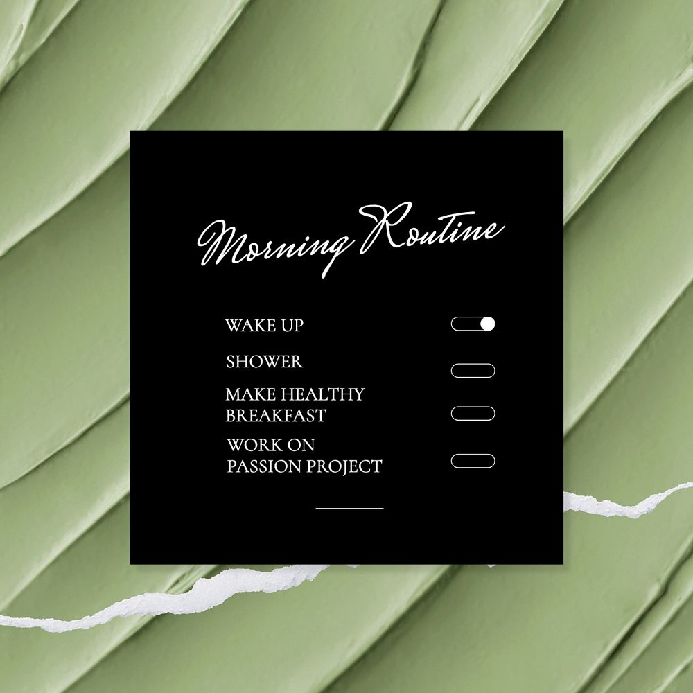 Morning routine Instagram post template