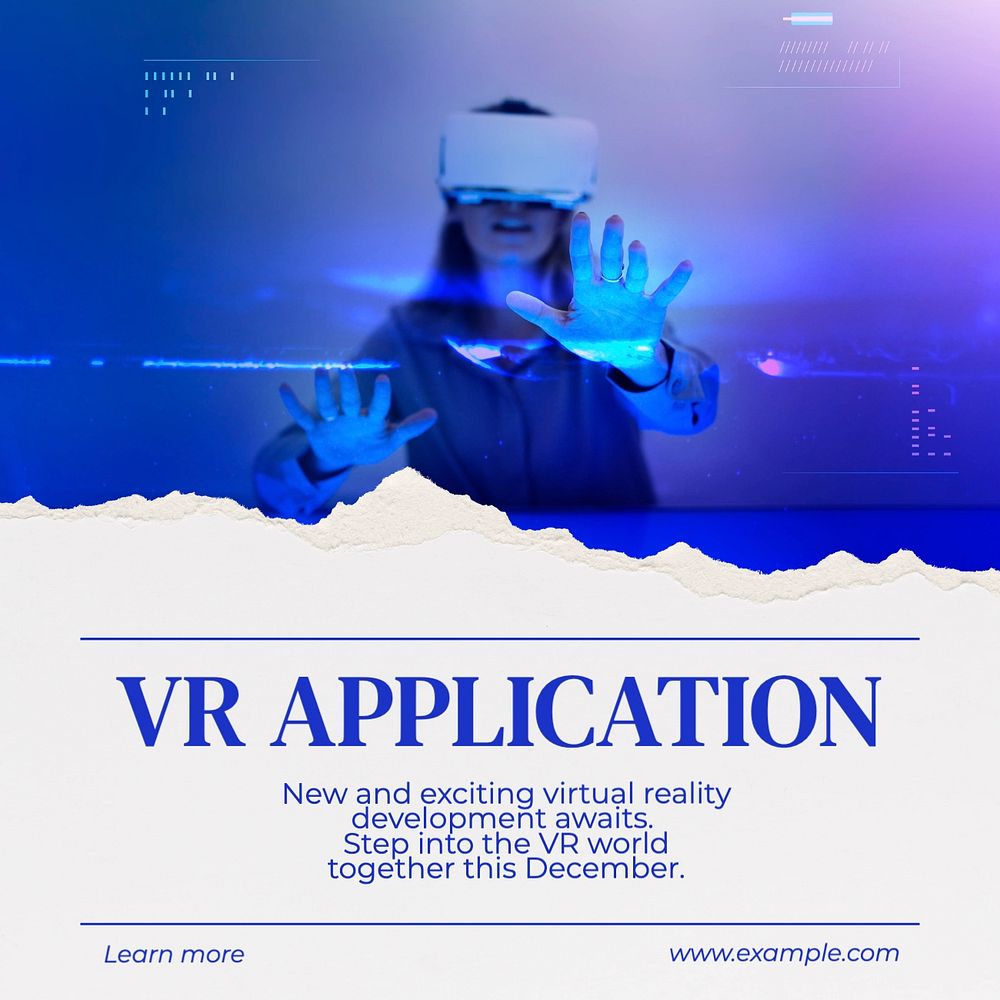 VR application Instagram post template