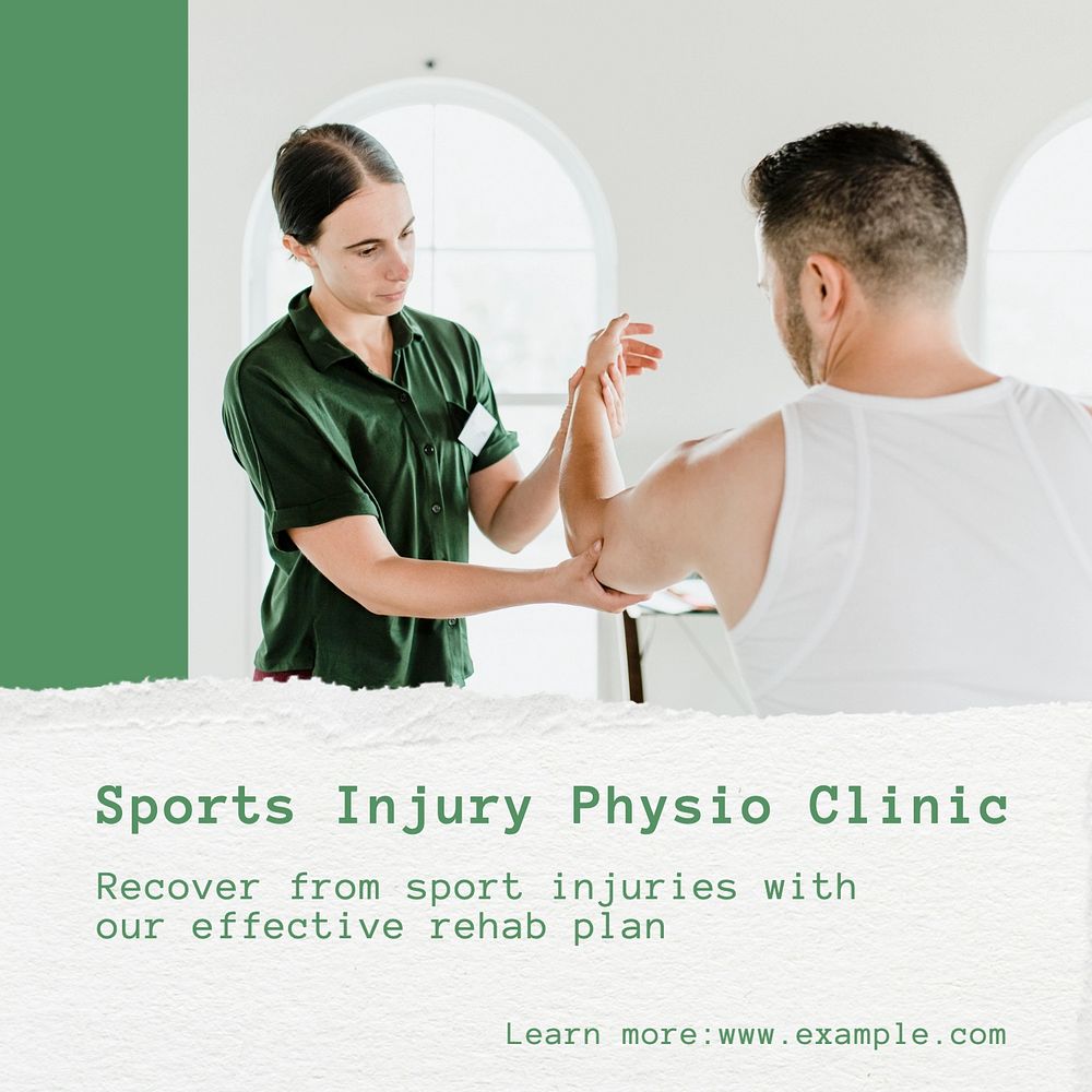 Sports injury physiotherapy Instagram post template