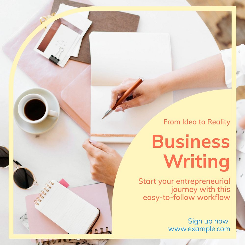 Business writing Instagram post template