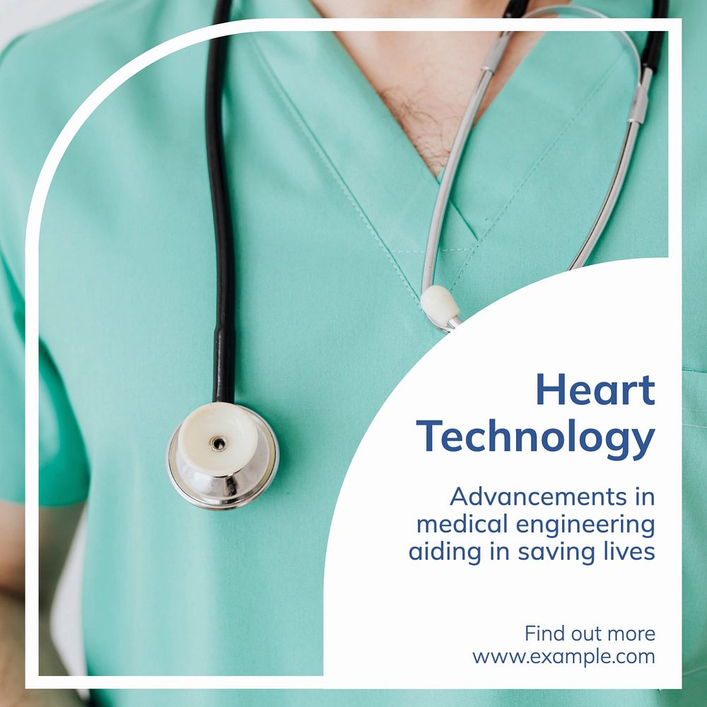 Heart technology Instagram post template