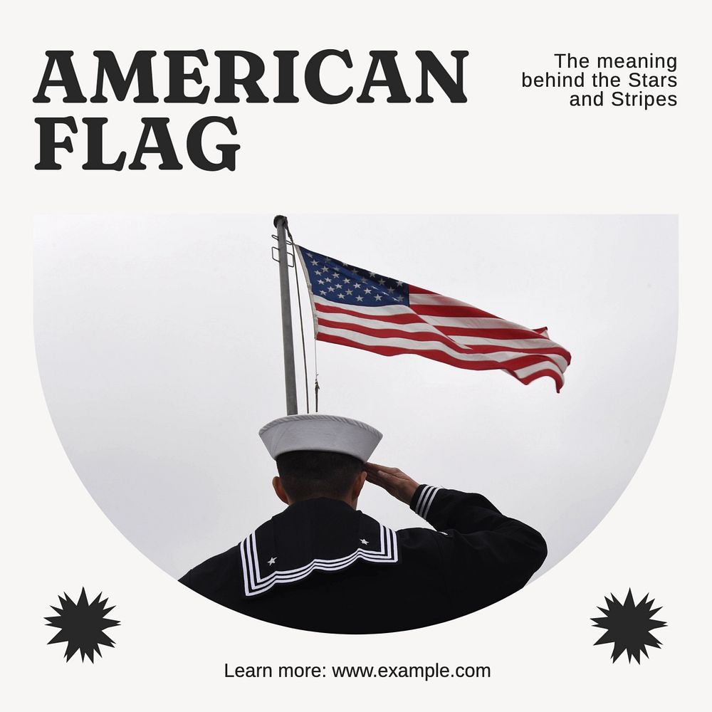 American flag Instagram post template