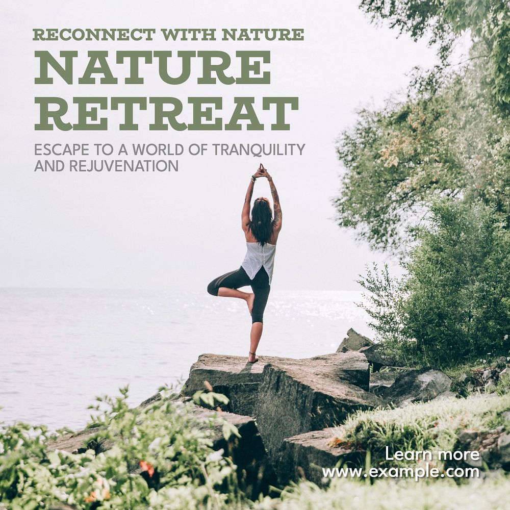 Nature retreat Instagram post template