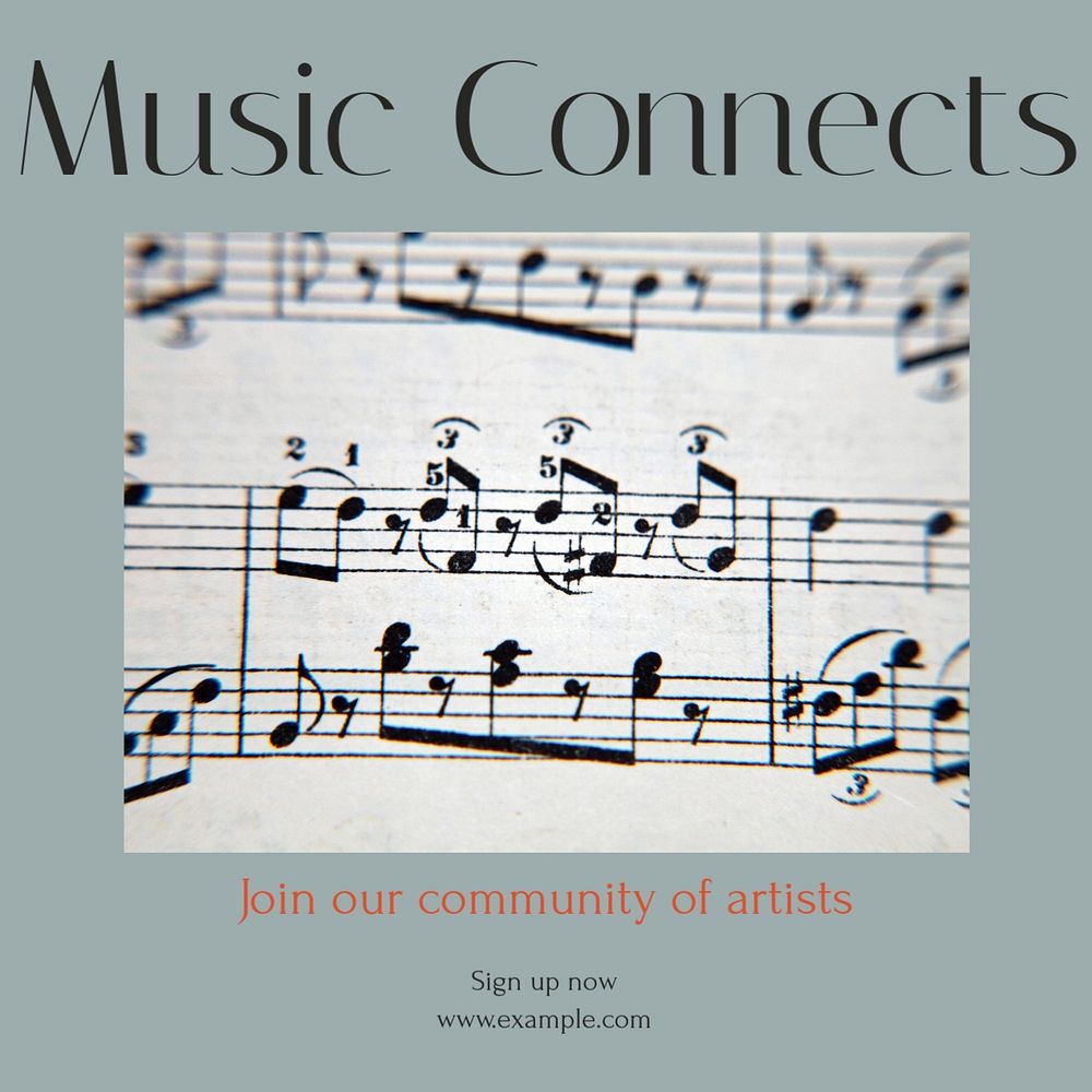 Music connects Instagram post template, editable social media design