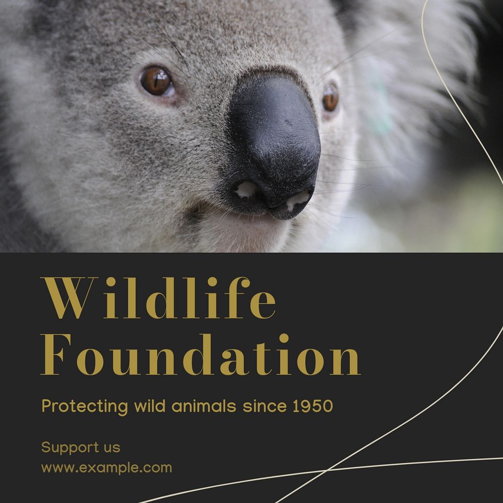 Wildlife foundation Instagram post template, editable social media design