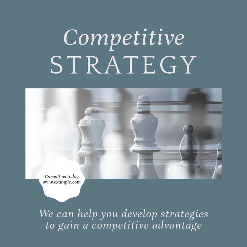 Competitive strategy Instagram post template, editable social media design