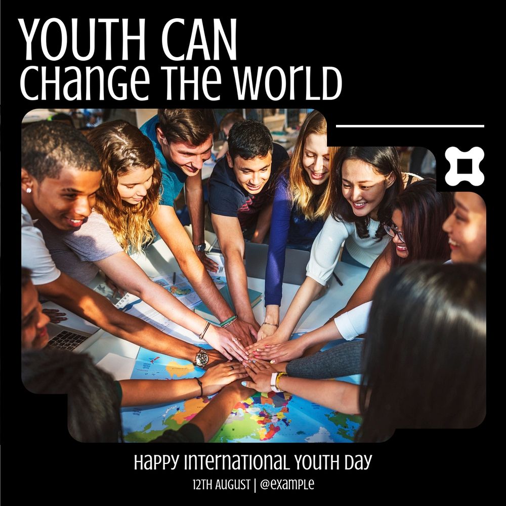 Youth day Instagram post template, editable social media ad