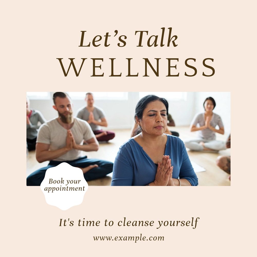 Wellness Instagram post template, editable design