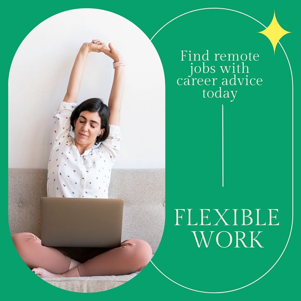 Flexible work Instagram post template, editable design