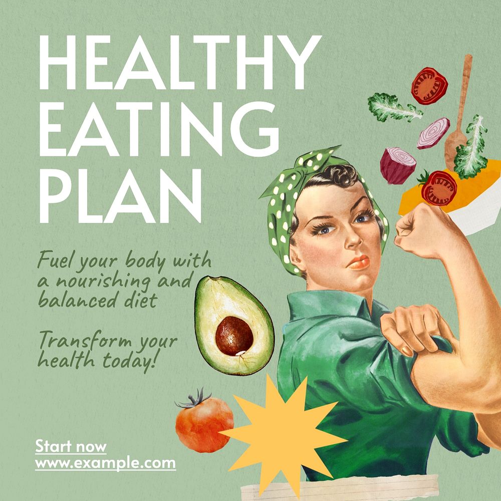 Healthy eating plan Instagram post template