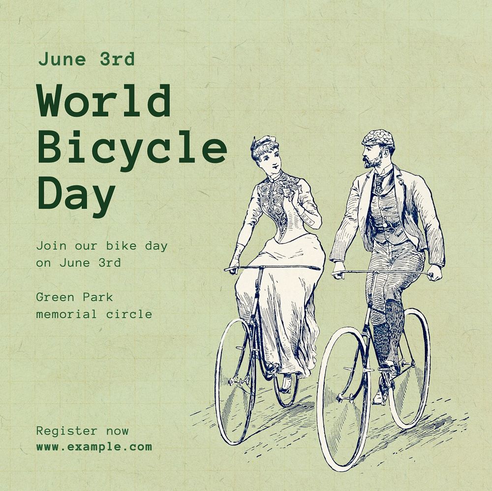 World bicycle day Instagram post template